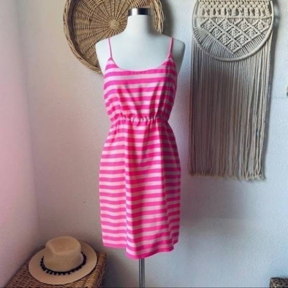 JCrew Striped Mini Spaghetti Strap Dress
